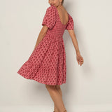 Delilah Dress Red and Pink Hydrangea