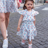 Mini O&I Ella Dress White and Red Ditsy