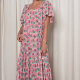 Fifi Dress Pastel Pink Stripe Floral