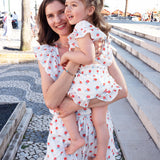 Issy Shorts White and Red Ditsy