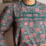 Ruby Blouse Green and Pink Floral