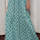 Sylvie Skirt Green and Blue Azalea