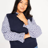 Venetia Vest Navy x Gigi Knitwear